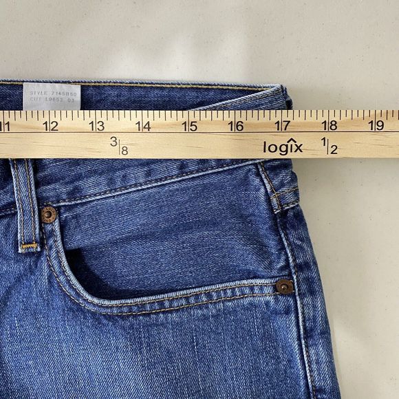 Lucky Brand Dungarees Men's 34 x 31.5 Grunge Distressed Bootleg Denim Blue Jeans - Picture 10 of 14